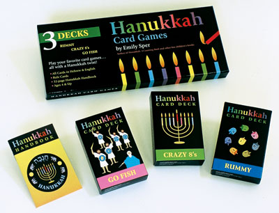 Hanukkah Card Games box, games, and handbook
